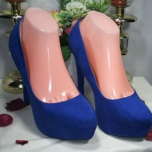 Blue Suade Heels